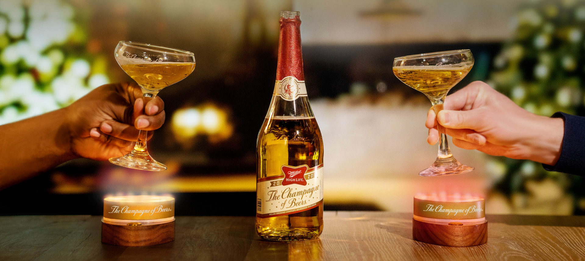 a champagne of beers toast