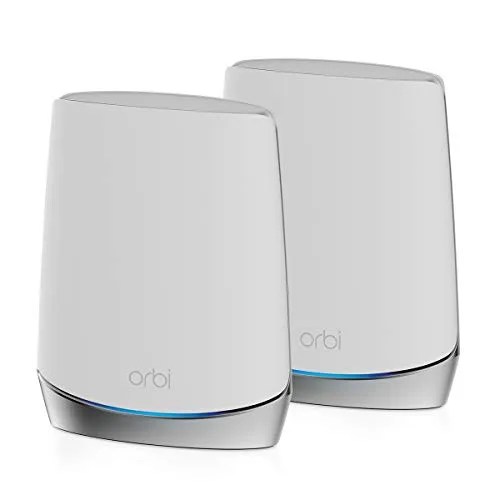 a pair of white wifi routers