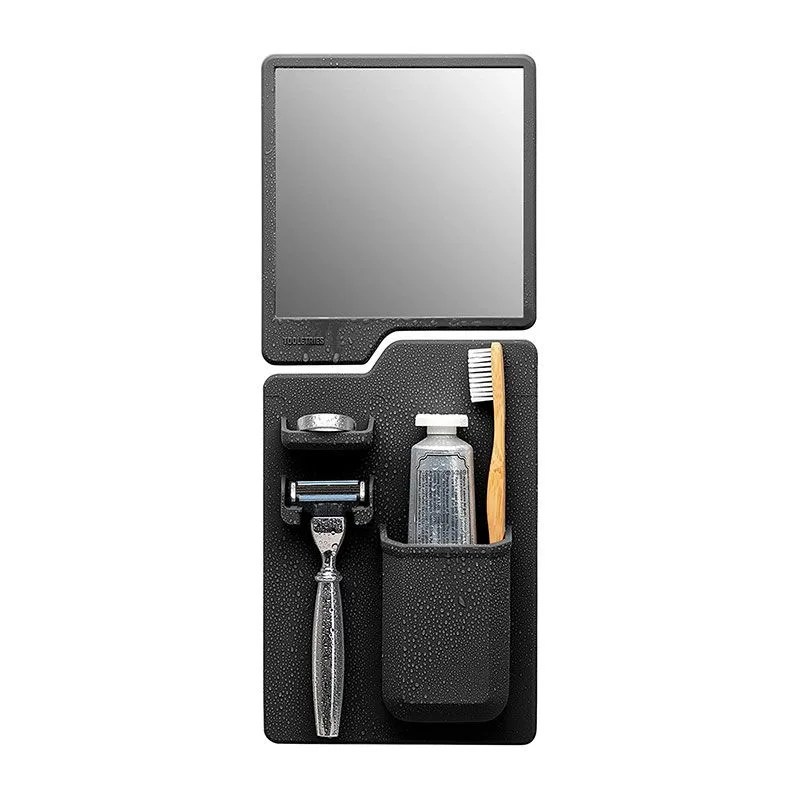a mirror and organizer for your shower