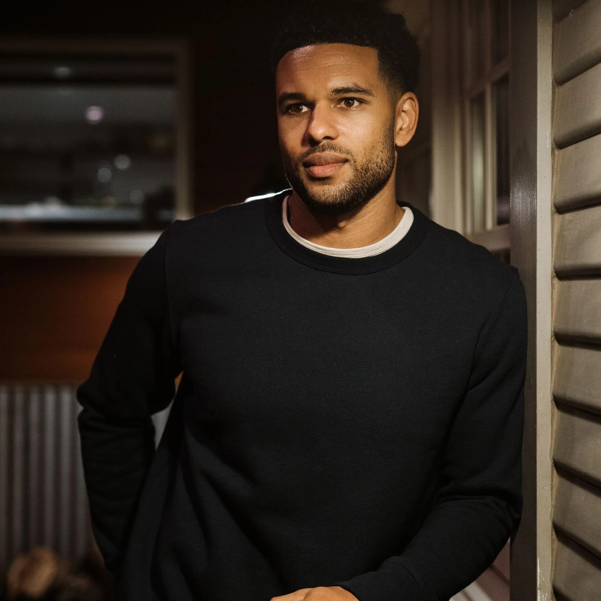 man wearing sweatshirt