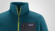 a teal patagonia technical fleece