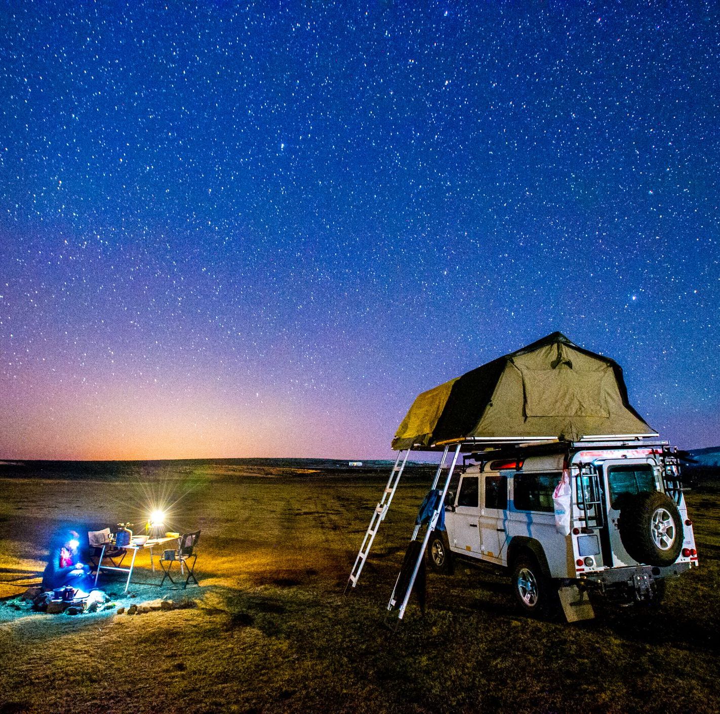 setting up camp