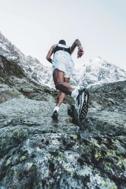 shooting with pau capel and fernanda maciel after the breaking 20 utmb record, plan de l'aiguille, altitude 2300m, chamonix, august 2020