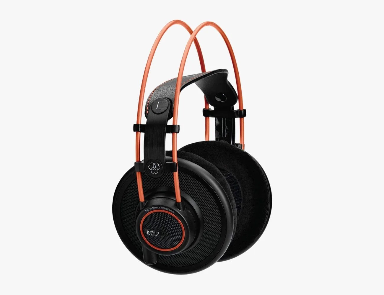 akg k712 pro black headphones with orange accent