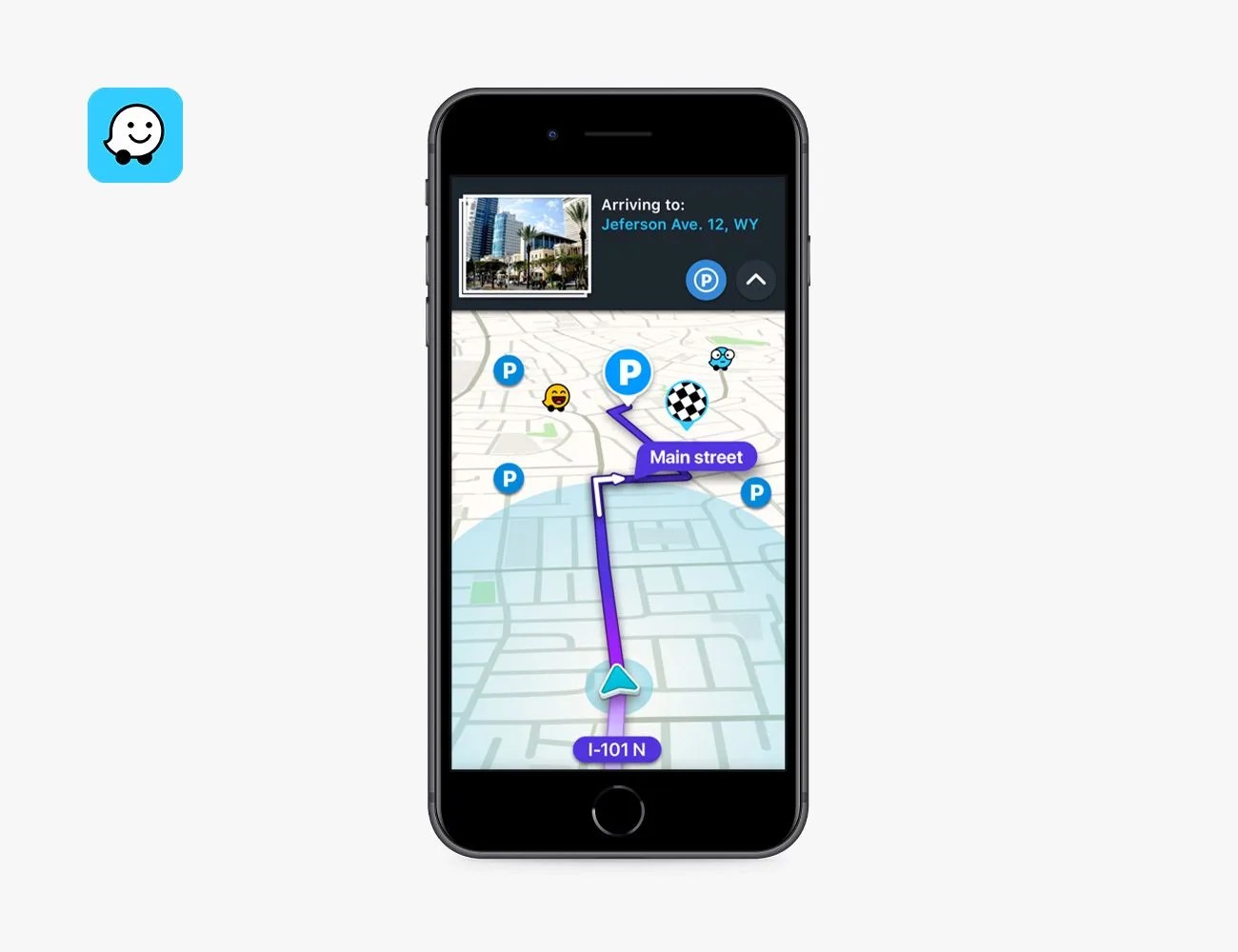 waze app on black iphone