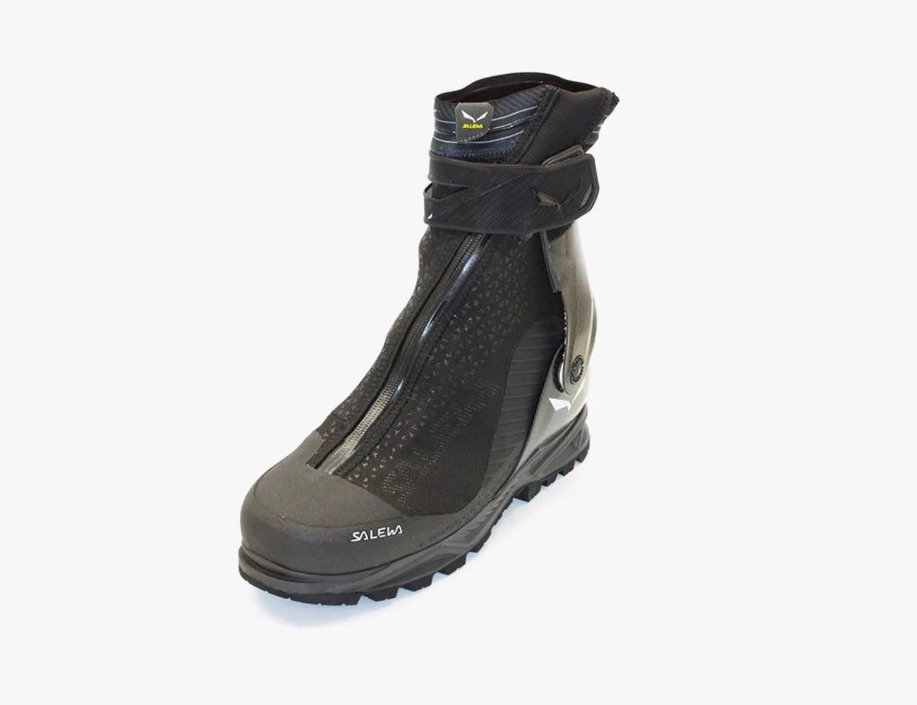 a black mountaineering boot
