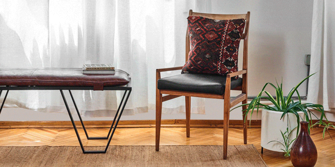 gif showing buckets of paint a cutting board and knife office chair and desk toothbrushes and chairs and a rug