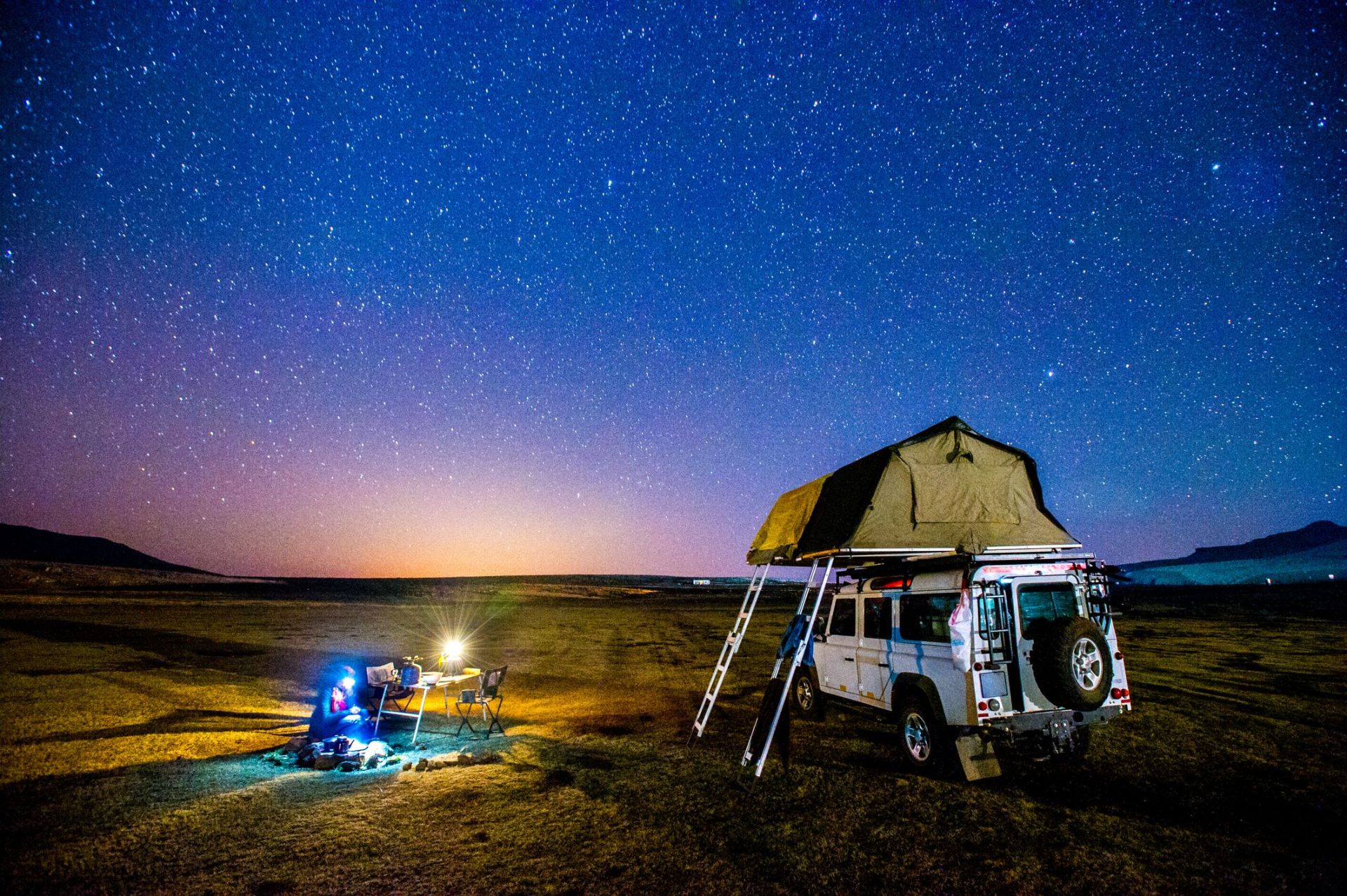 setting up camp