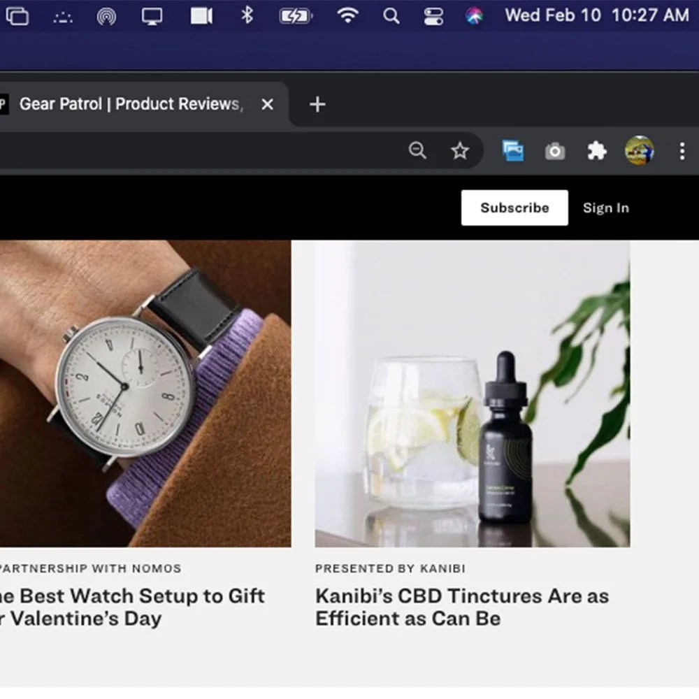 menu bar