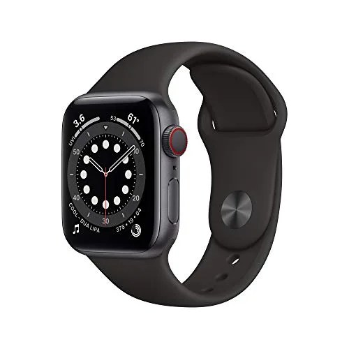 new apple watch series 6 gps cellular, 40mm space gray aluminum case with black sport band