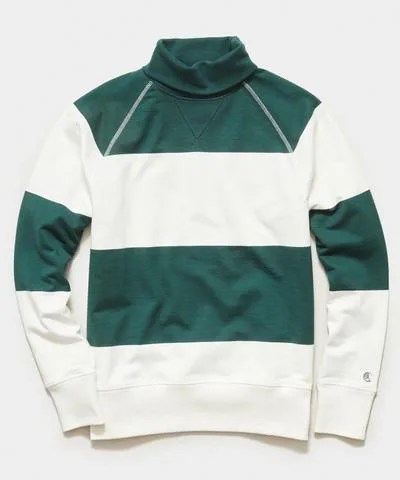 Bold Stripe Turtleneck in White
