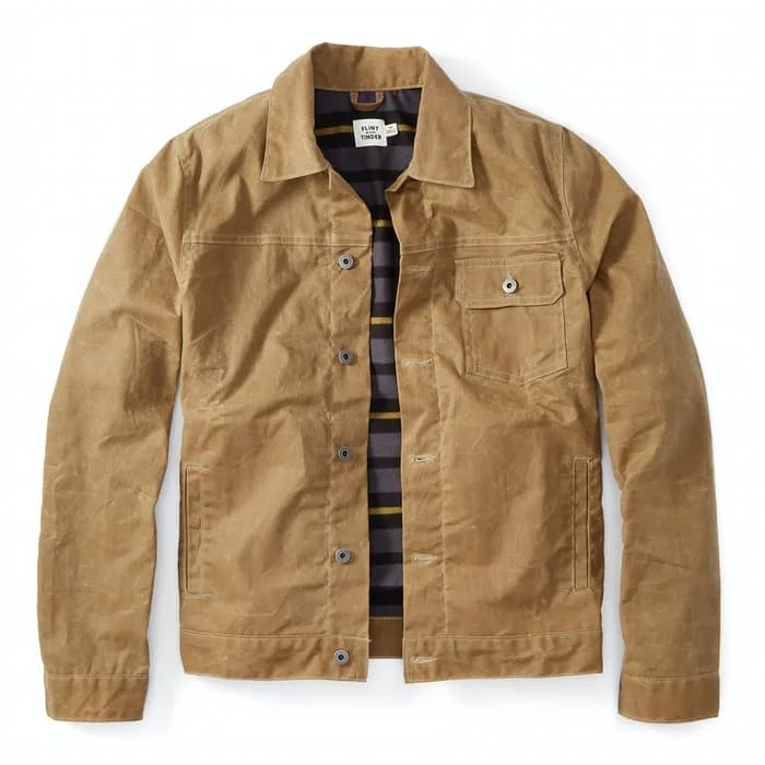 flannellined waxed trucker jacket