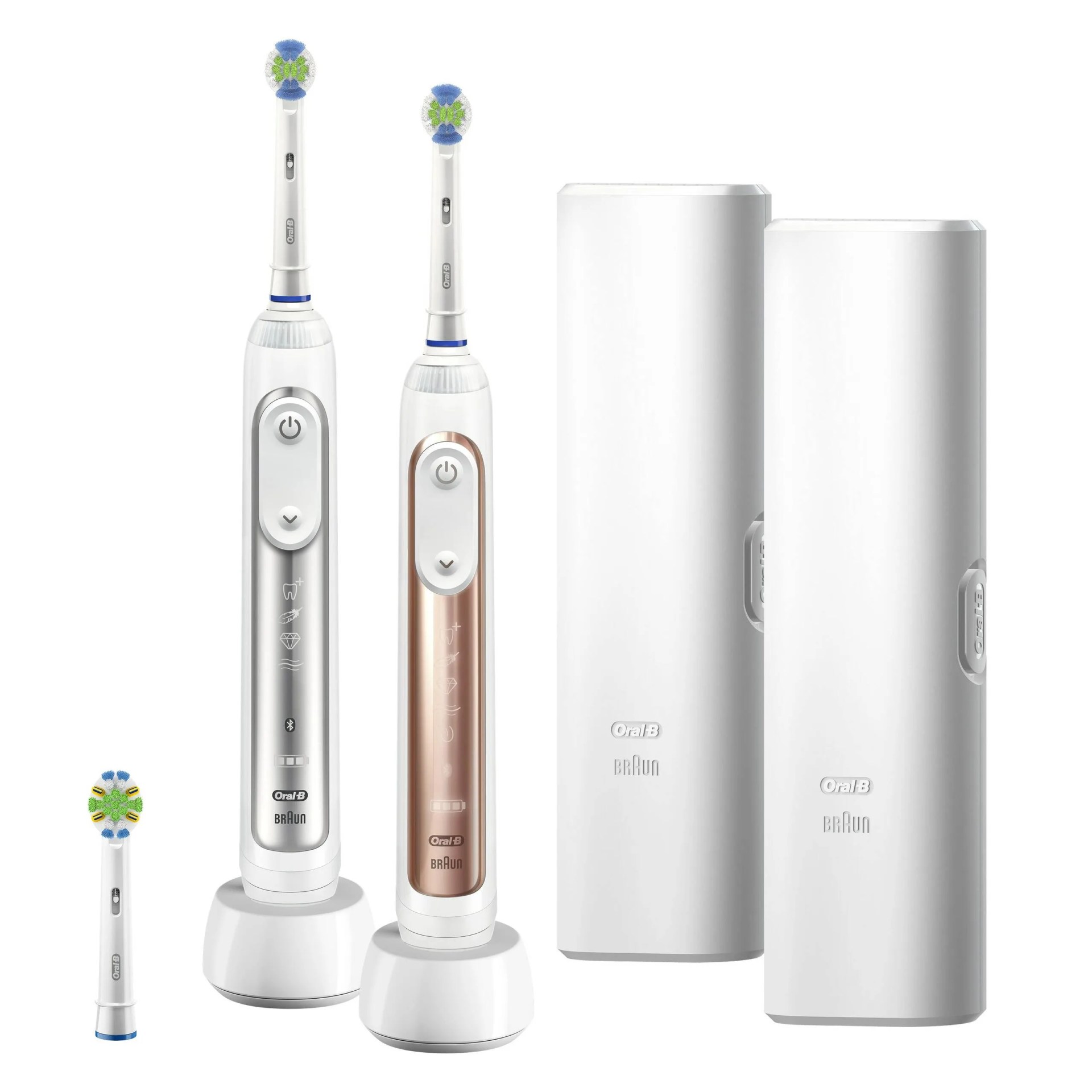 smart series rechargeable toothbrush 2pack, silver  rose gold