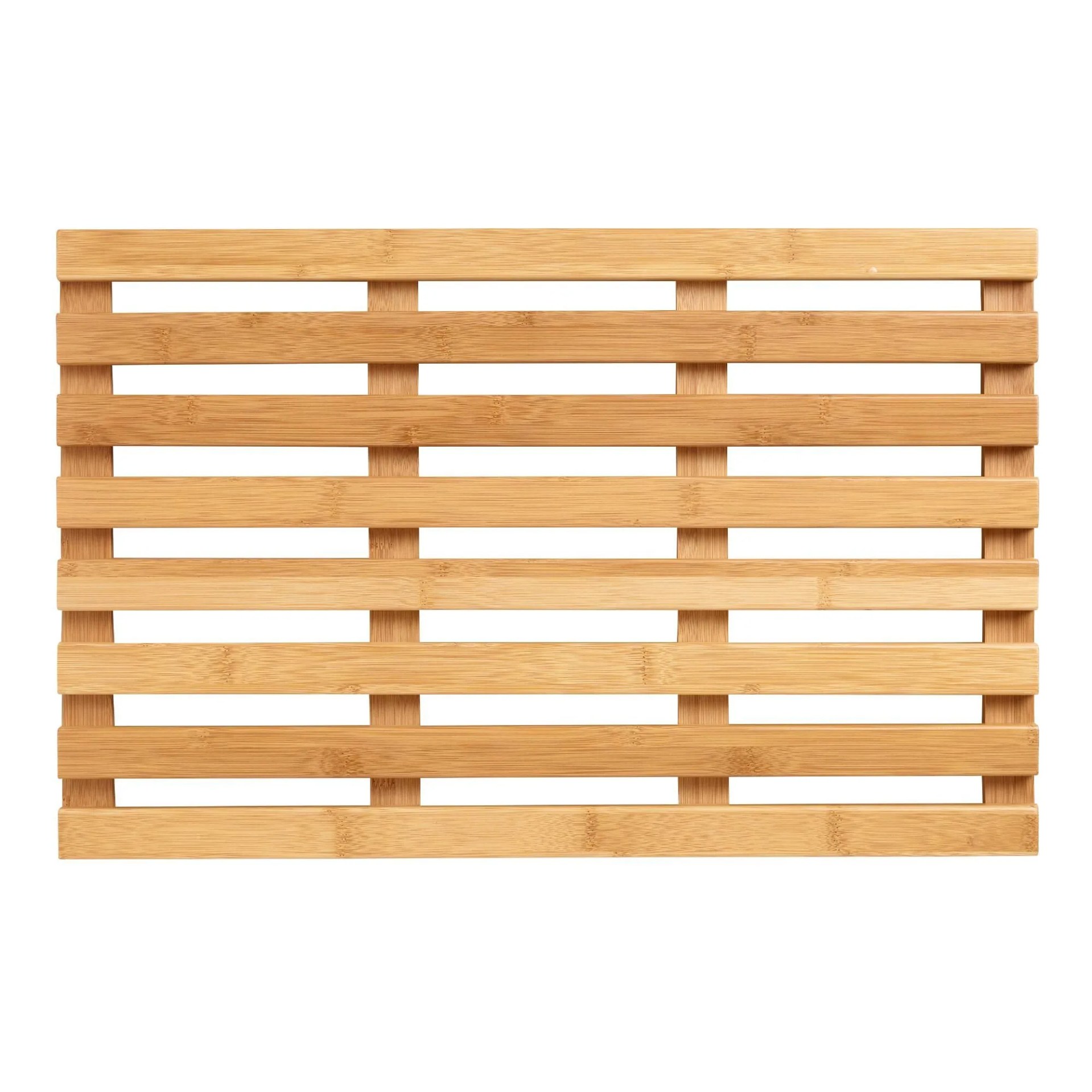 wood bath mat