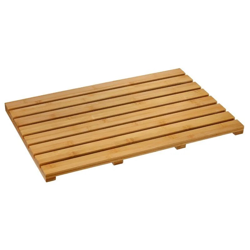 wood bath mat