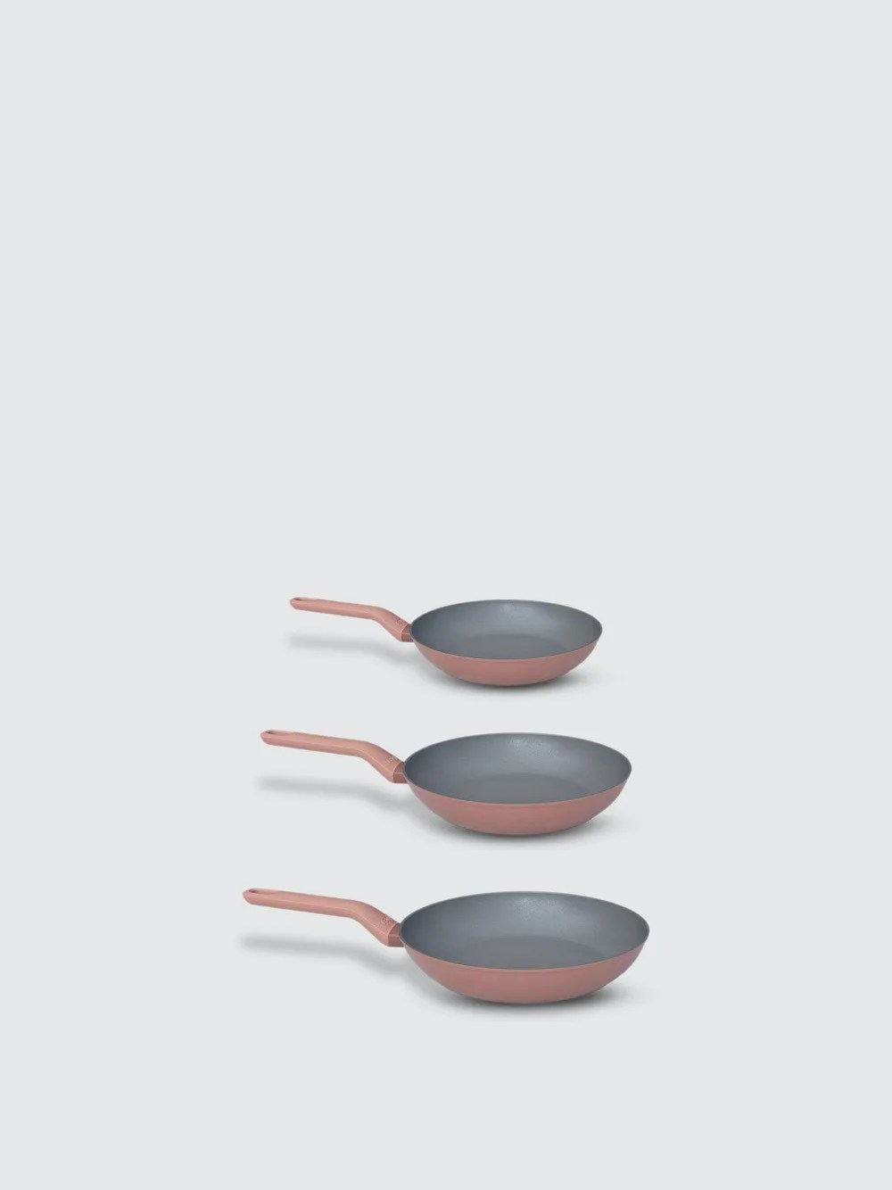 berghoff leo 3pc nonstick fry pan set, canyon rose