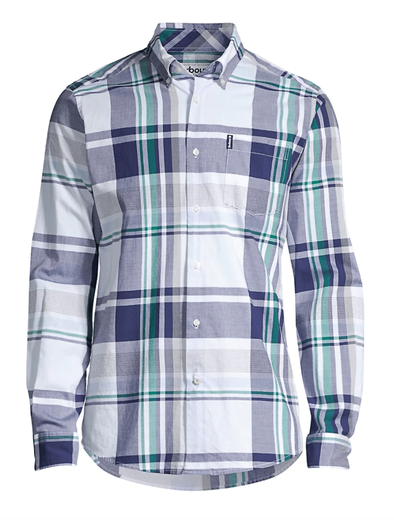 Barbour Madras Plaid Dress Shirt