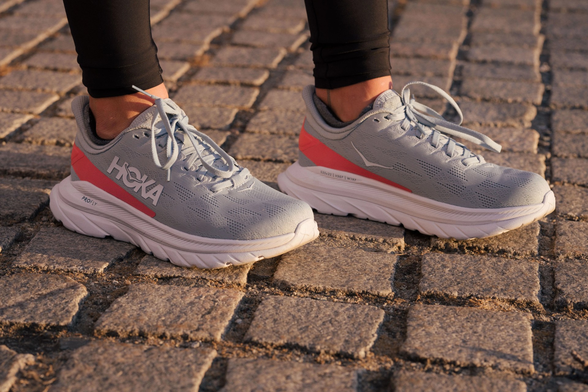 hoka one one mach 4 blue running shoe