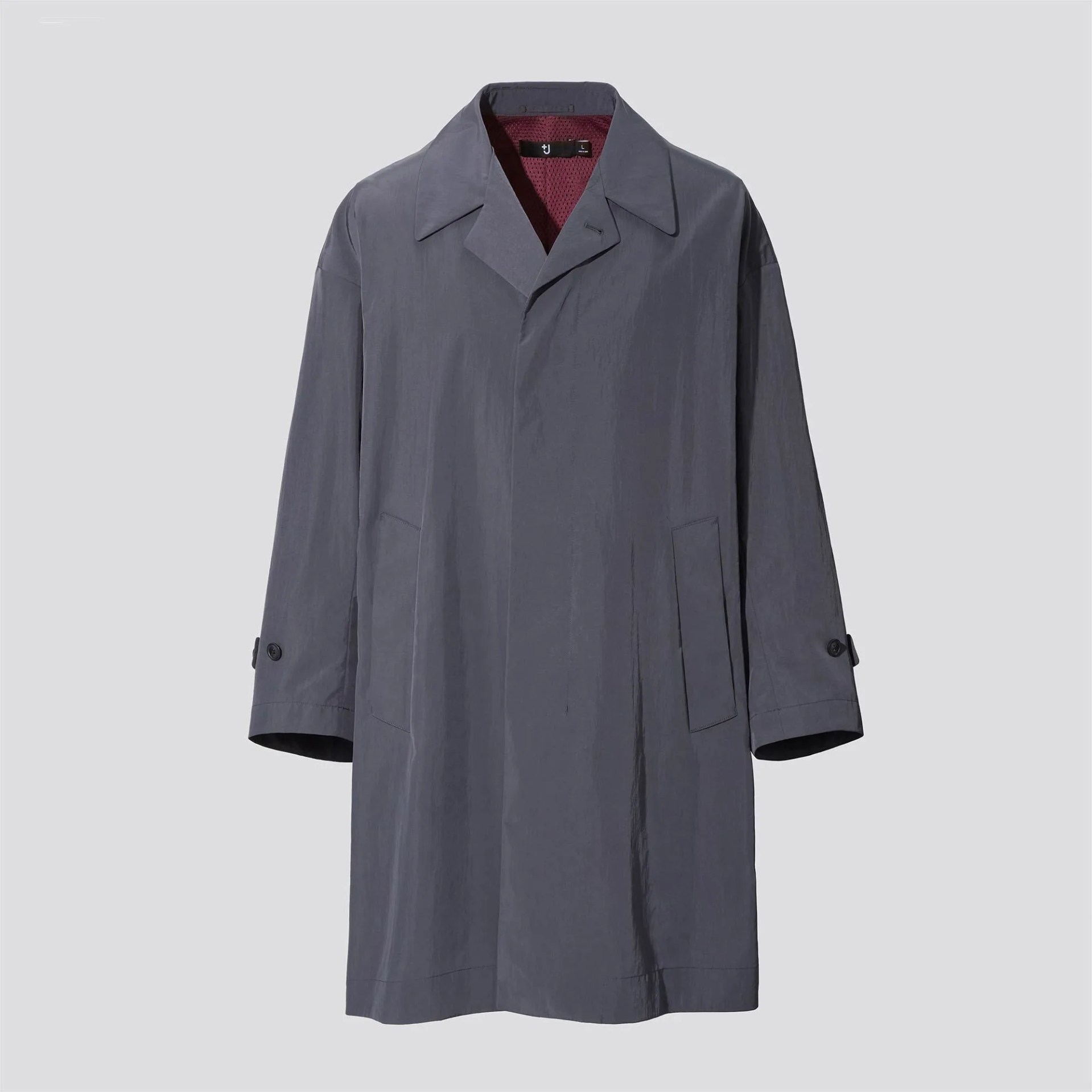 MEN +J SINGLE-BREASTED OVERSIZED COAT