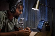 man using akg pro audio lyra ultrahd