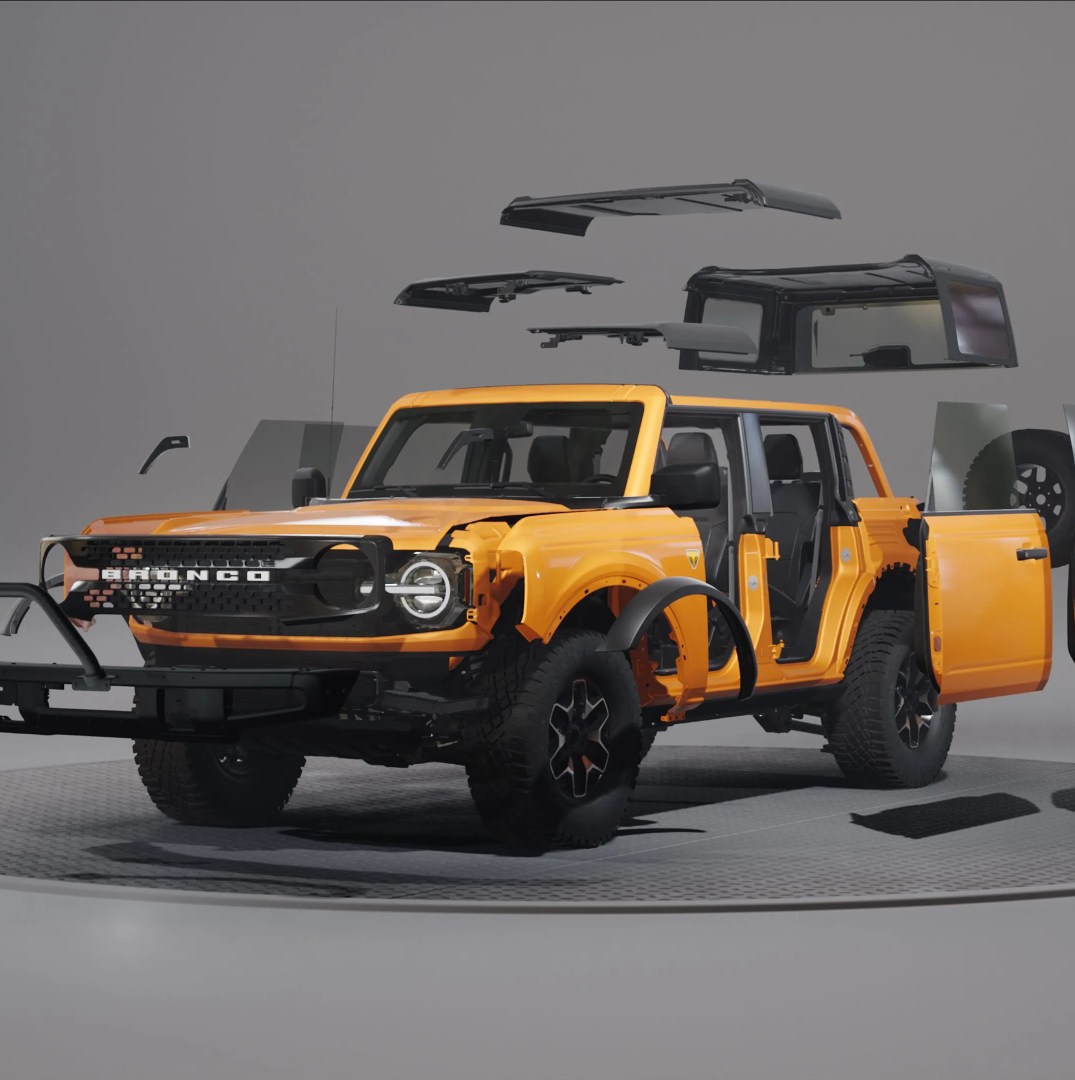 exclusive bronco® two and four door modular platform allows owners to easily create the 4x4 of their dreams, whether it’s a simple grille change and new fender flares or building out a full custom machine