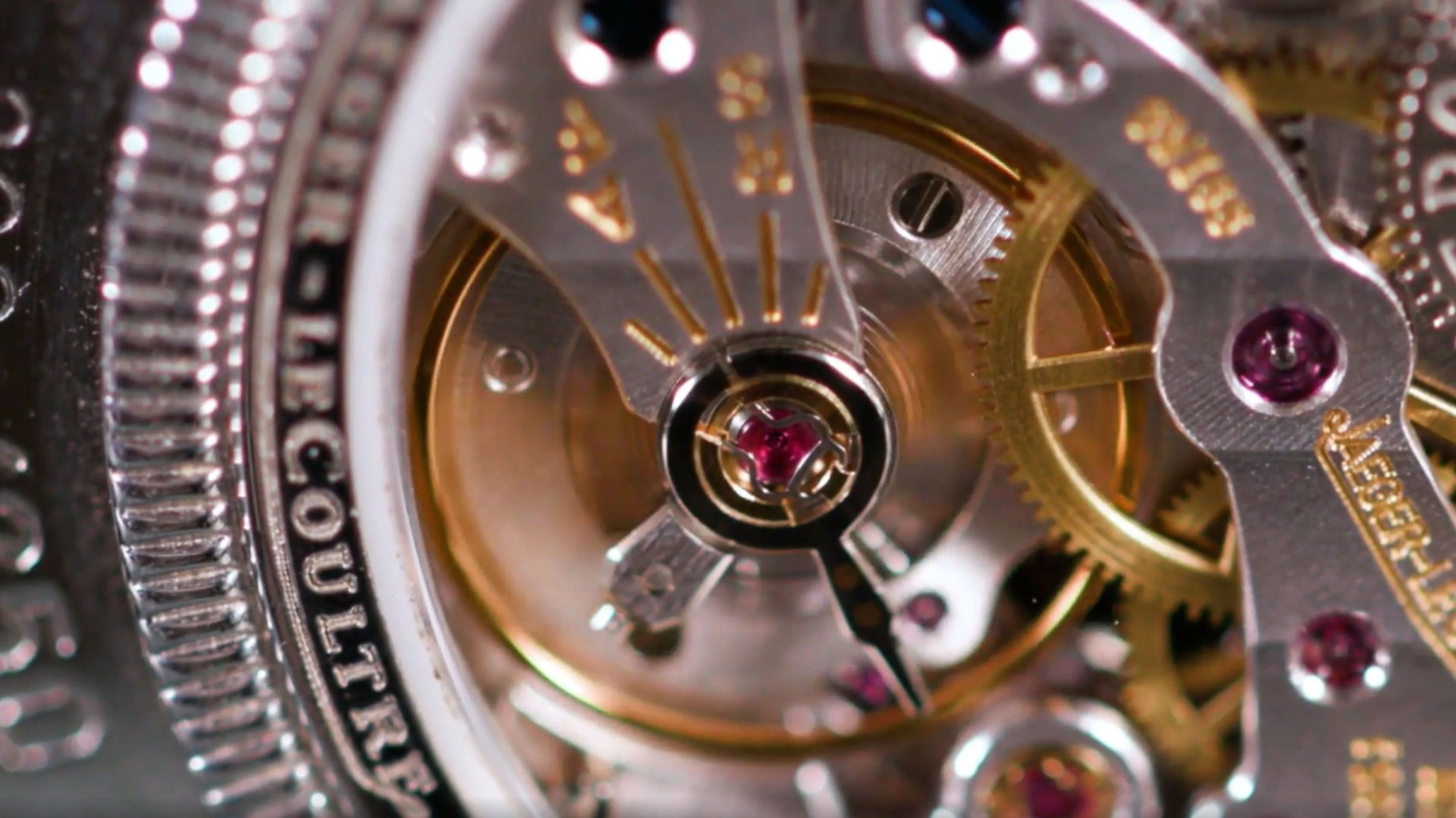 close up of watch movement