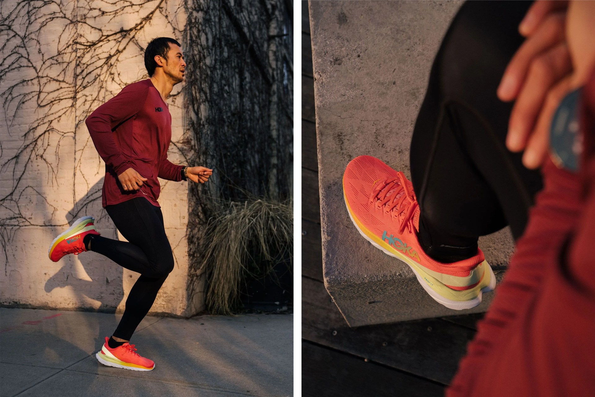francisco balagtas running in hoka one one sneakers