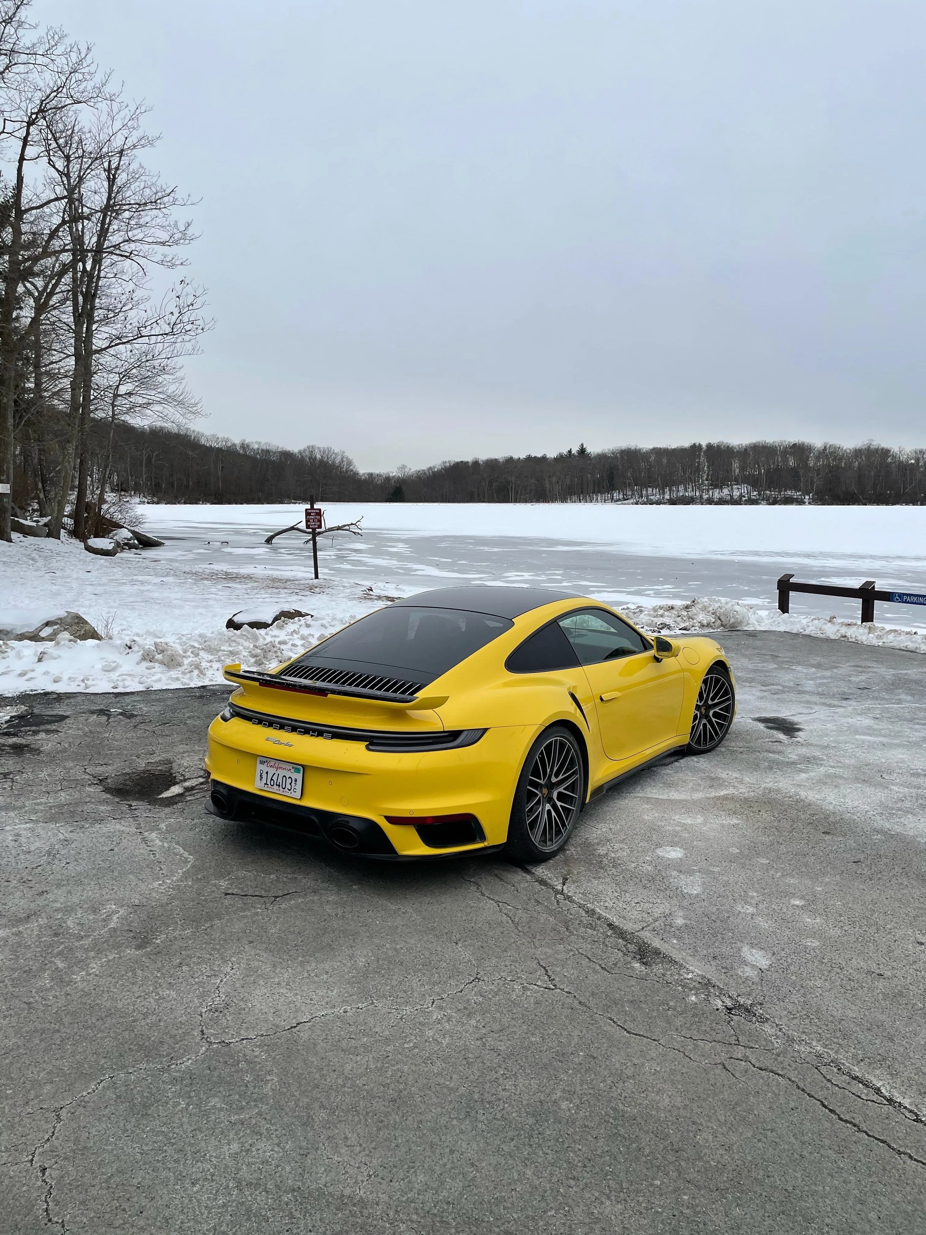 2021 porsche 911 turbo rear yellow