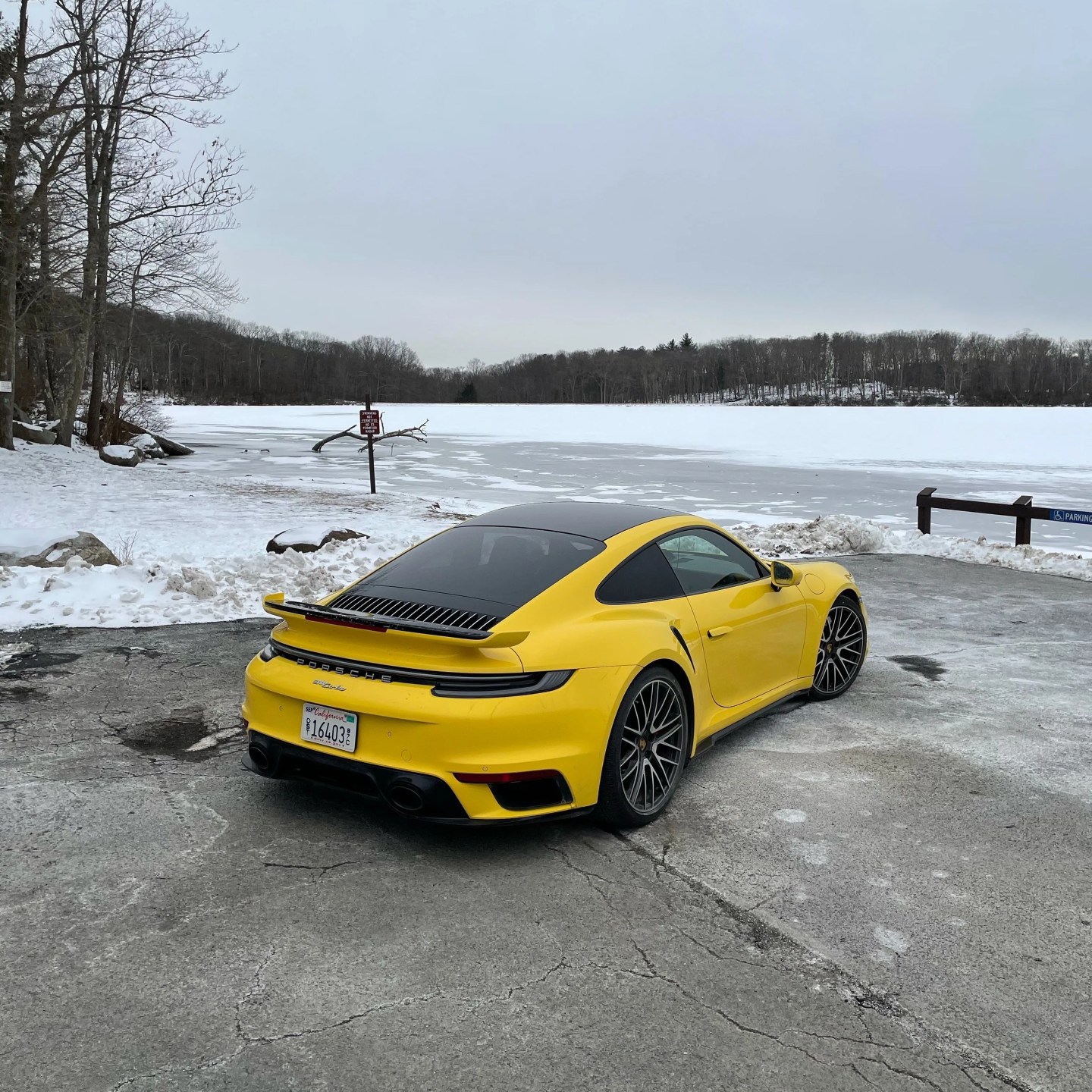 2021 porsche 911 turbo rear yellow