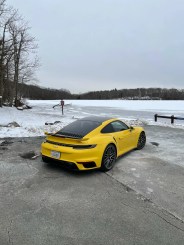 2021 porsche 911 turbo rear yellow