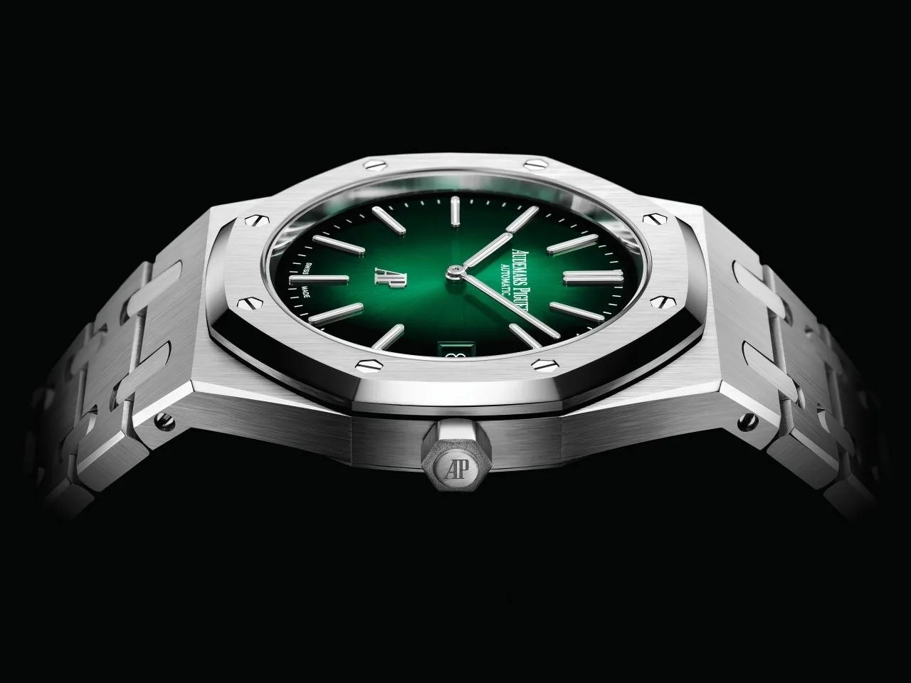 ap royal oak extra thin 15202 green sunburst
