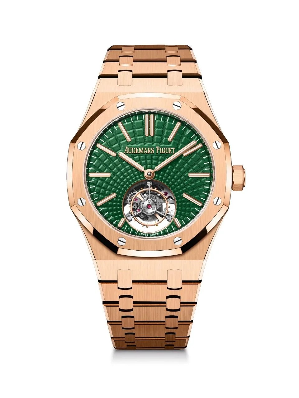 ap royal oak tourbillon green pink gold