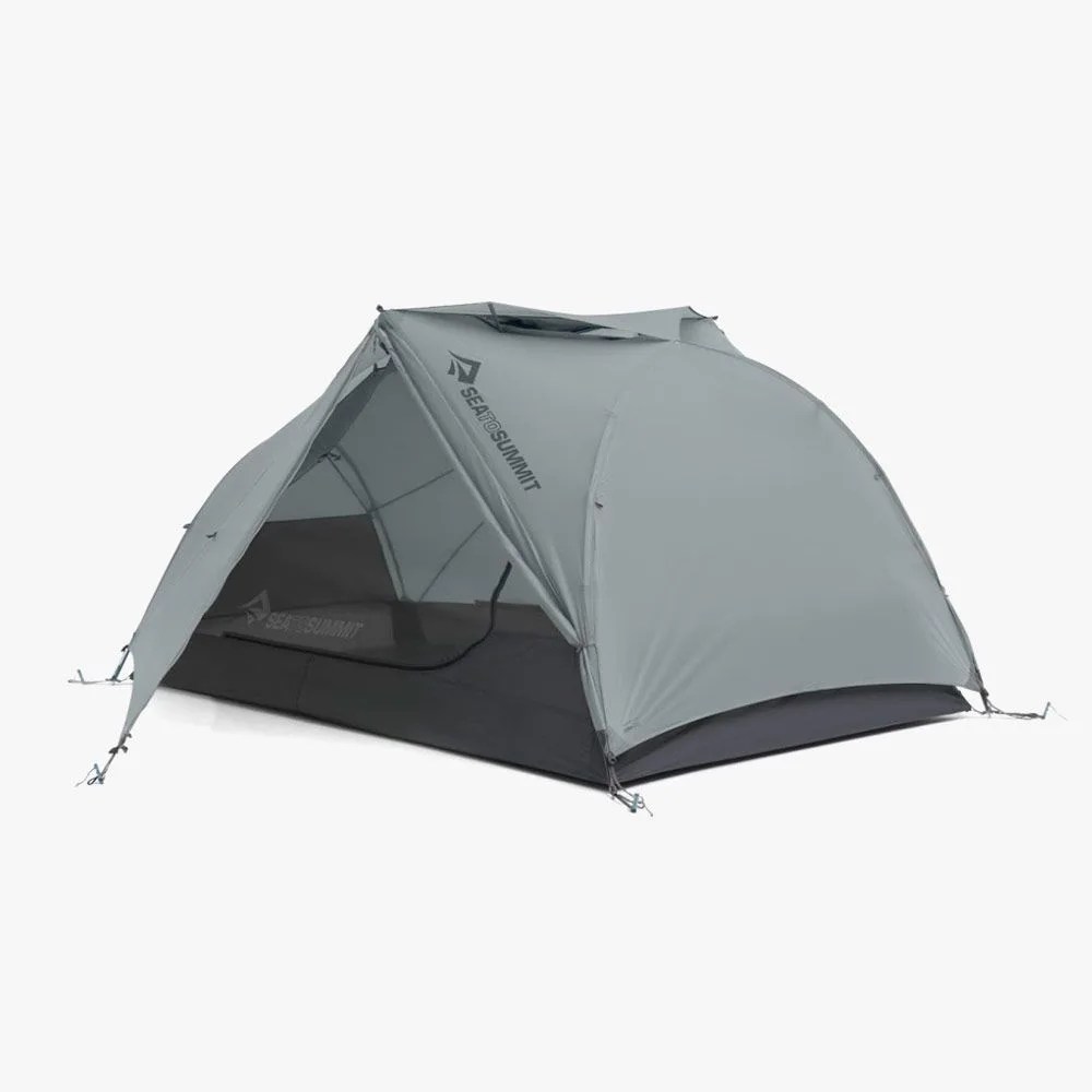 a gray tent