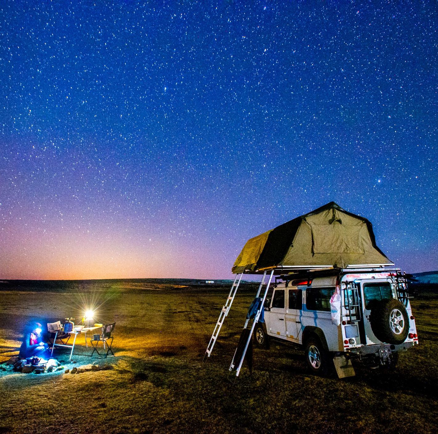 setting up camp