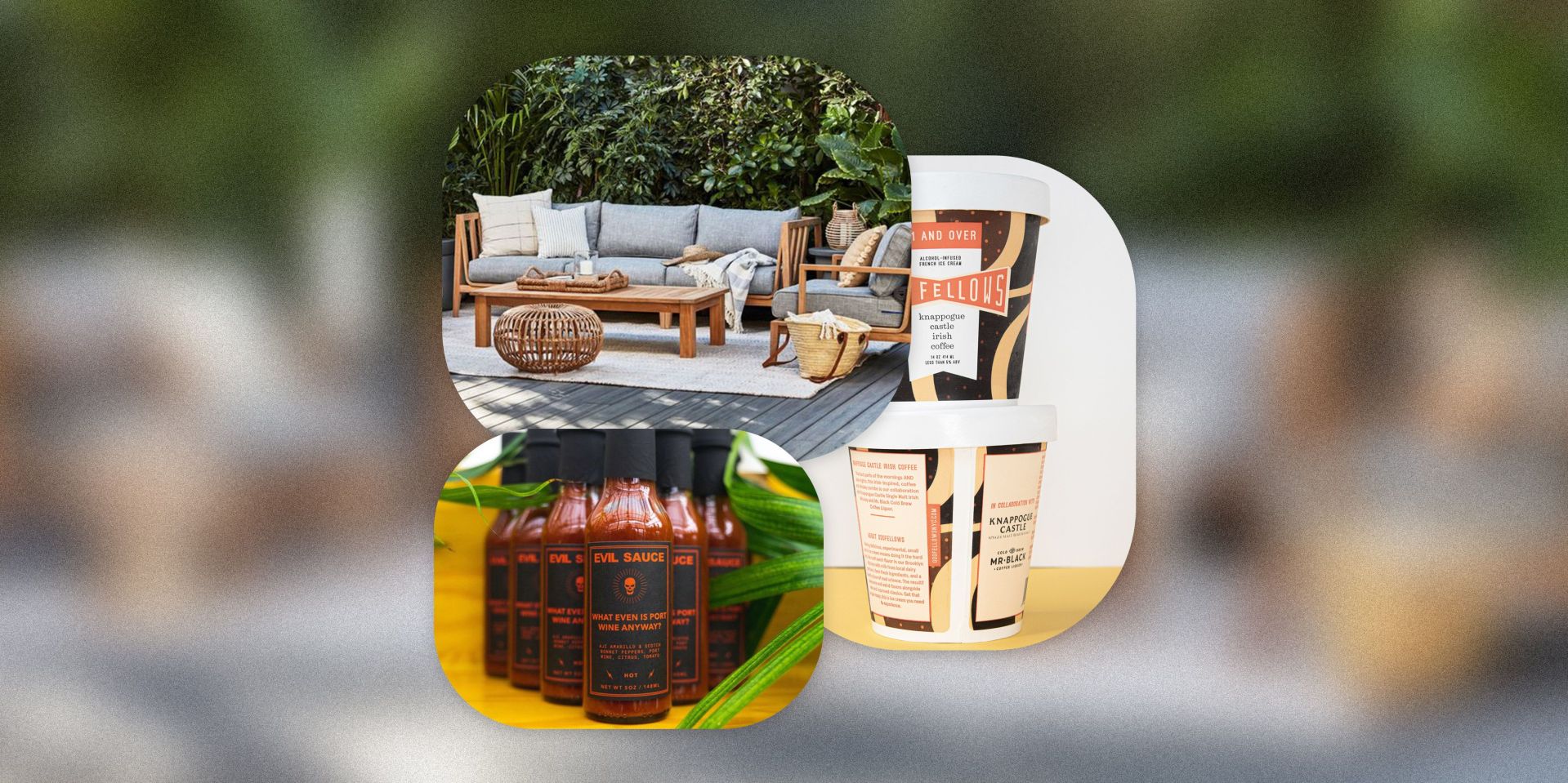 outer teak outdoor furniture collection, oddfellows x knappogue castle x mr black irish coffee ice cream, evil twin evil sauce