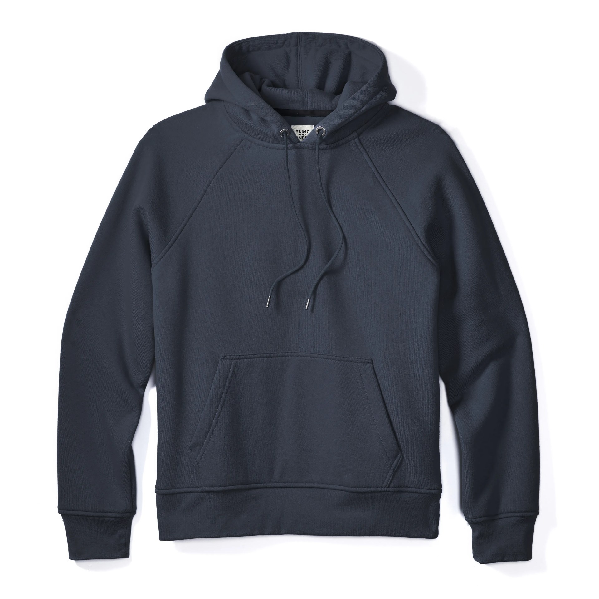 a navy hoodie