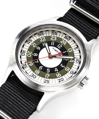 timex  todd snyder mod watch in olive 40mm