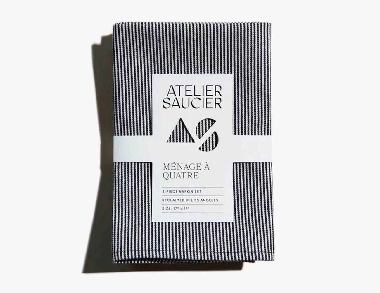 atelier saucier hickory stripe 4 piece napkin set