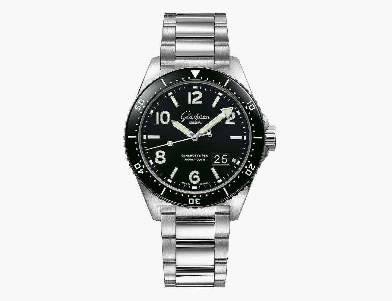 seaq panorama date watch silver