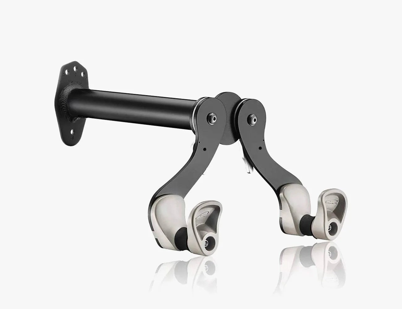a wall mounted bike hanger with two arms