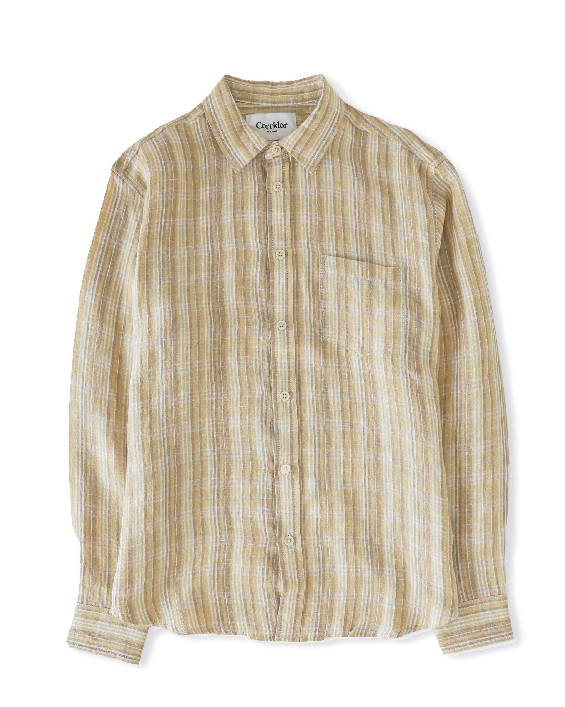 Linen glenplaid shirt