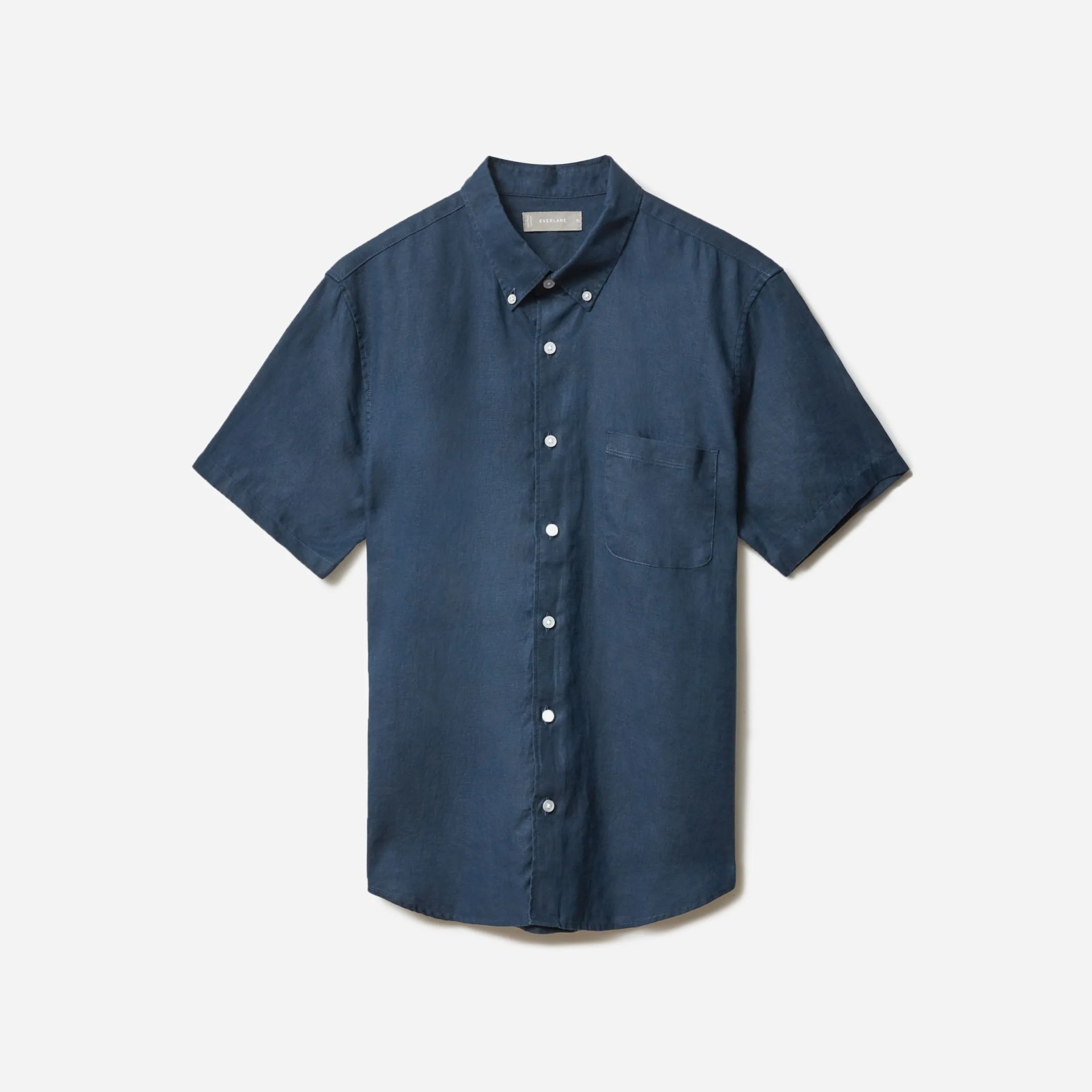 Blue linen short sleeve shirt