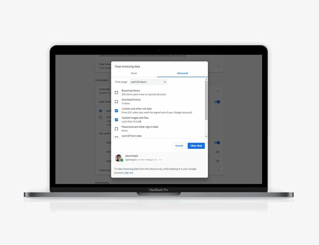 google chrome settings