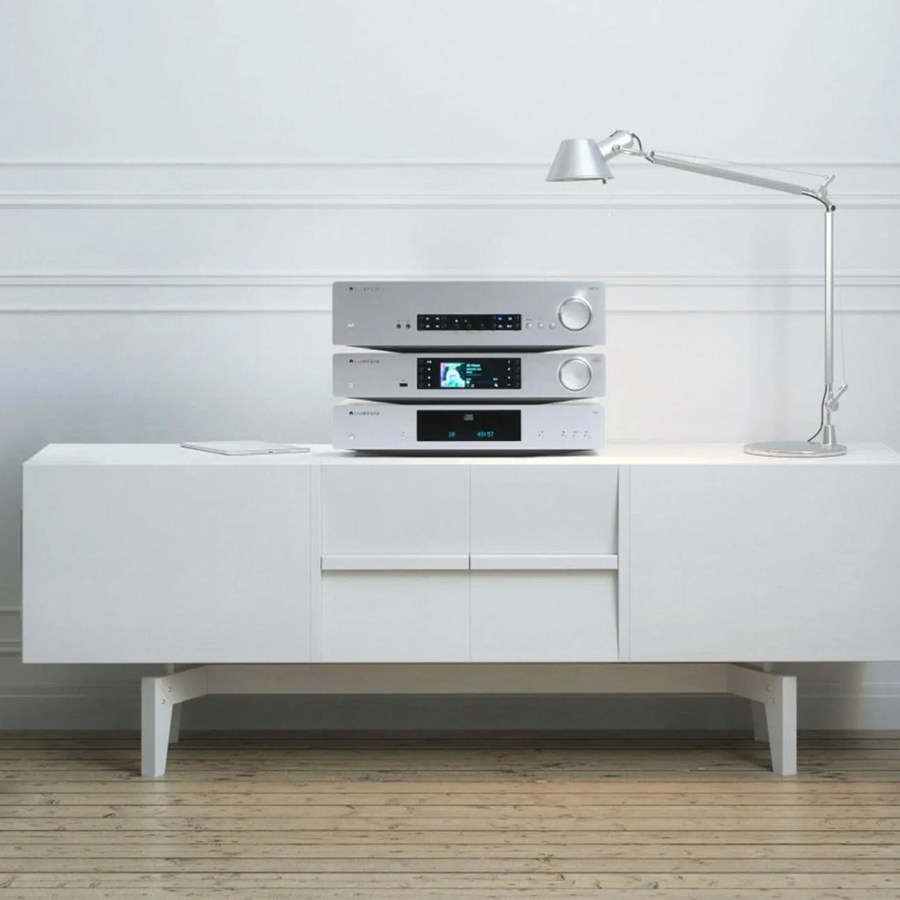 digital music streaming device on an end table