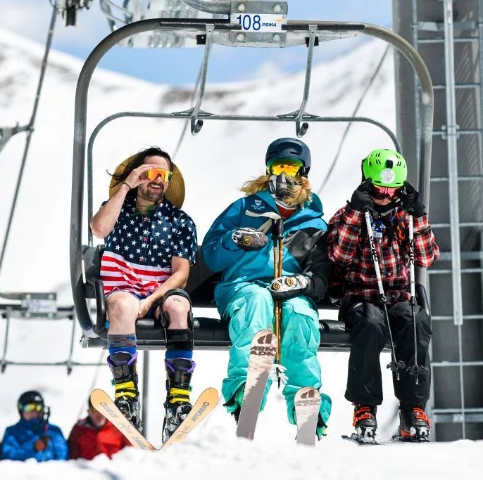 skiers and snowboarders enjoy spring conditions at arapahoe basin over memorial day weekend