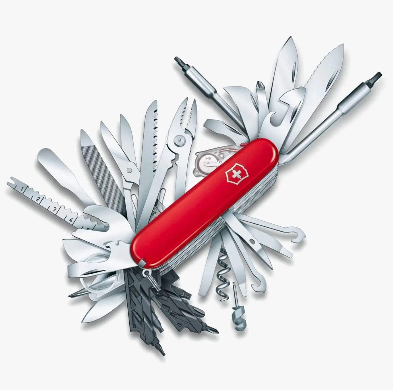 a swiss army knife with lots of tools