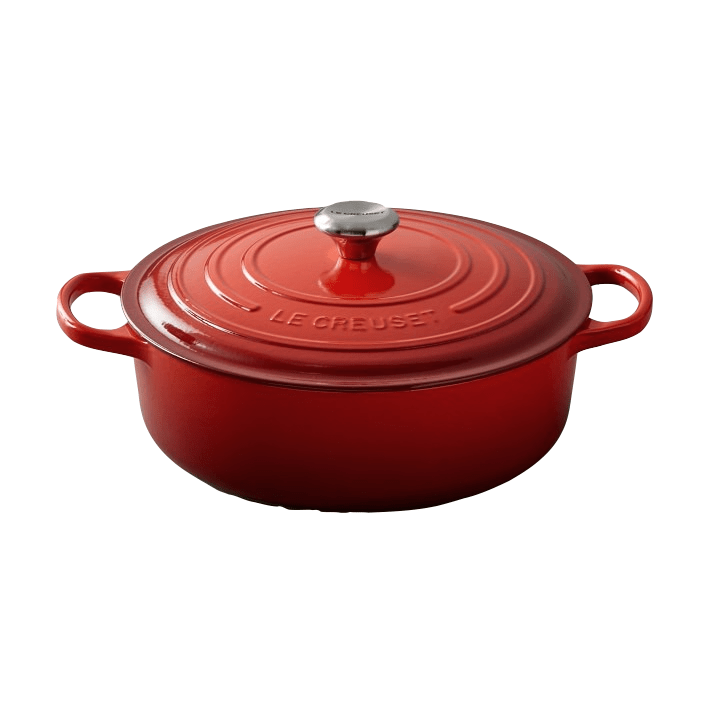 le creuset round wide dutch oven, 675 qt