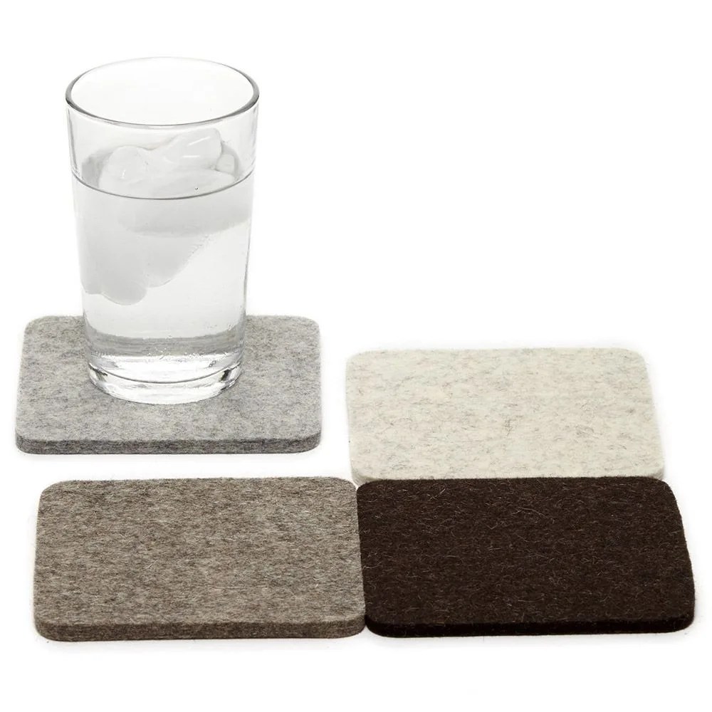 Bierfilzl Square Coaster Felt 4 Pack