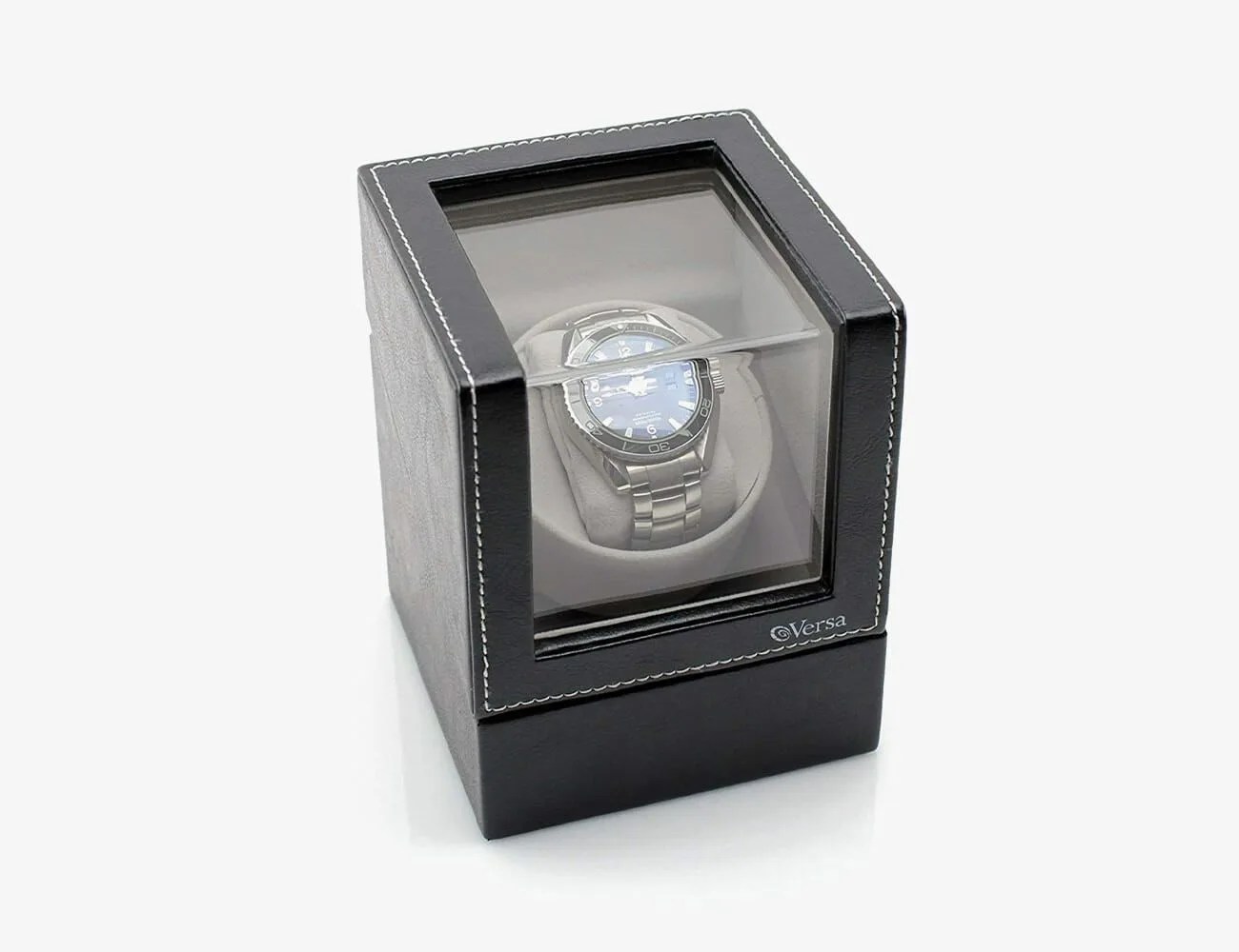 versa elite single watch winder in cherrywood