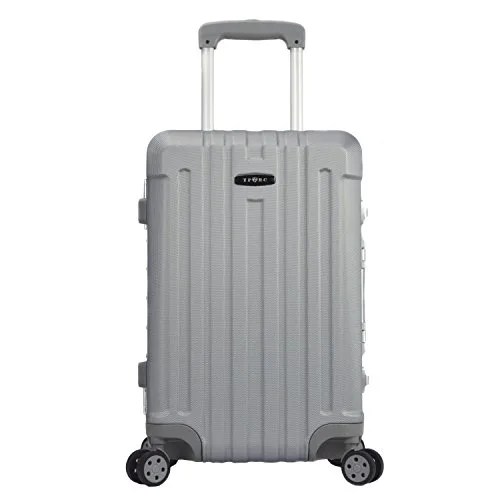tprc seattel hardside rolling carry on luggage, silver, 20 inch